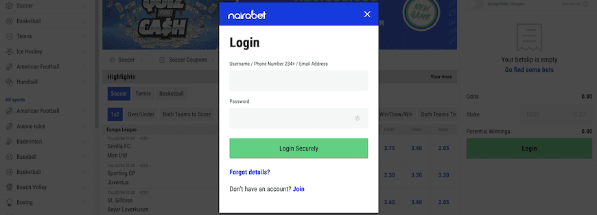 nairabet login