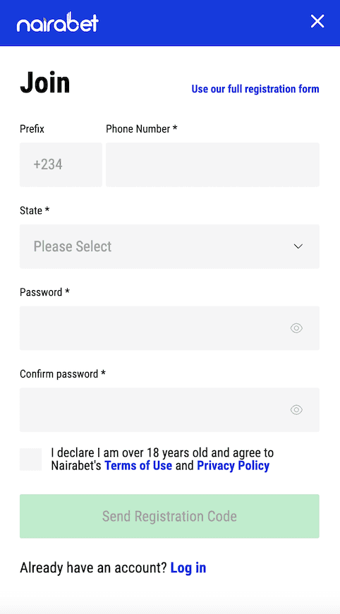 nairabet signup